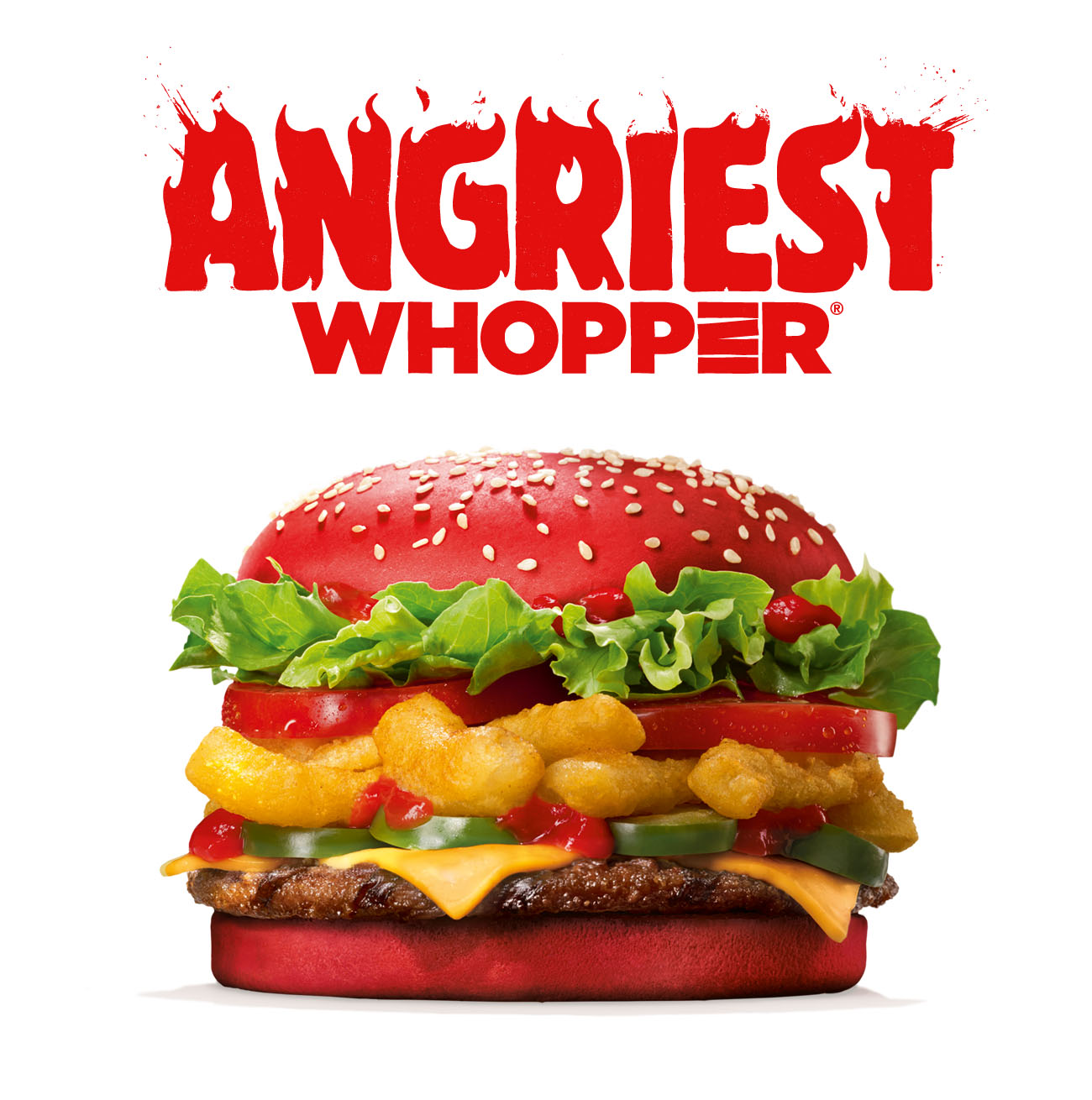 Wściekle ostry burger w czerwonej bułce od Burger King