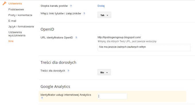 Instalacja Google Analytics