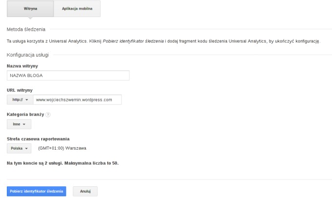 Instalacja Google Analytics